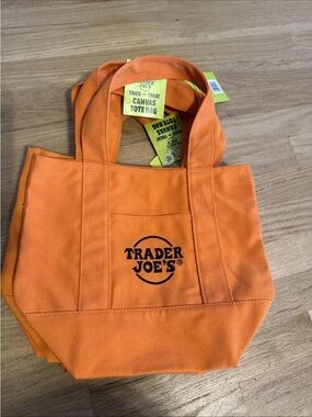 New Trader Joe’s Limited Edition Mini Canvas Tote 2025 Halloween Orange & Black